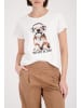 monari T-Shirt mit Hund-Print und Strasssteinen in Offwhite