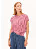 armedangels T-Shirt Slub Jersey Stripe in rot rosa