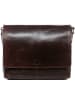 SID & VAIN Leder-Messenger Laptoptasche SPENCER XL groß Laptop-Tasche 15 Zoll echt Leder in braun