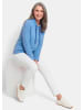 GOLDNER Langarm Viskose-Pullover, Stehbund in blau