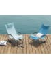 Beliani Gartenliege CAMPO in Blau/Schwarz/Silber - (W) 62 x (H) 88 x (L) 107 cm