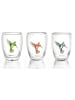 Creano 3er Set Thermoglas "Hummi" in Bunt - Glas 250ml