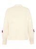 Zero  Strickjacke mit bunten 3D Blumen in Patch Cream/Pink