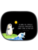Mr. & Mrs. Panda Autosonnenschutz Pinguin Surfer mit Spruch in Schwarz