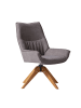 Home Nature Wohnkonzept Essstuhl aus Leinen 360° drehbar in Grau 64x60.5x95.5 cm