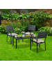 relaxdays Gartentisch in Schwarz - (B)98 x  (H)39 x (T)48 cm