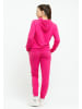 Tom Barron Freizeitanzug Tom Barron Women Regular Fit Line Pattern Sweatshirt Hoddie And Pant Set in FUCHSIA