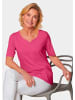 GOLDNER T-Shirt Halbarm Basic-Shirt aus Baumwolle in cyclam