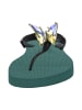 Uzurii Luxury Footwear platte hausschuhe Selena Butterfly Chrystal in waldgrün