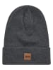 Urban Classics Urban Classics Unisex Synthetic Leatherpatch Long Beanie in charcoal