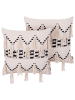 Beliani 2er-Set Dekokissen THONDI in Beige/Schwarz