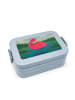 Mr. & Mrs. Panda Lunchbox Flamingo Stolz Design ohne Spruch in Blau Pastell