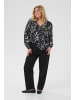 KAFFE curve Bluse langarm KCbella Regular fit in Black / Chalk Graphic