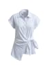 Milano Italy SLEEVELESS SHIRT COLLAR BLOUSE in Cream