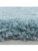 KADIMA DESIGN Teppich Hochflor Shaggy Uni Style Polypropylen Wohnzimmer in Blau
