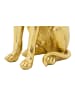Mauro Ferretti Sitzende Hundestatue mit Krone aus goldenem Kunstharz, 20 x 12,5 x 33 cm