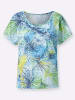 WITT WEIDEN Shirt in mittelblau-limone-bedruckt