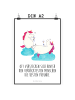 Mr. & Mrs. Panda Poster Einhorn Sekt mit Spruch in Weiß