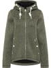 ICEBOUND Damen Strickfleecejacke in Oliv Melange