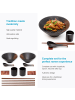 Intirilife Ramen Schüssel Set 2 Personen je 2x Schüssel Stäbchen Löffel Becher in Schwarz