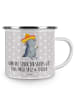 Mr. & Mrs. Panda Emaille Becher Axolotl Tequila mit Spruch in Grau Pastell