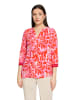 CARTOON Casual-Bluse mit Rippbündchen in Pink/Red