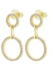 Adeliás Damen Ohrstecker aus 925 Silber mit Zirkonia in gold