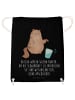 Mr. & Mrs. Panda Turnbeutel Katze Wasserglas mit Spruch in Schwarz