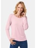 GOLDNER Kombistarkes Langarmshirt mit tonaler Zierkante in rosa