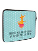 Mr. & Mrs. Panda Laptoptasche Fuchs Ballerina mit Spruch in Türkis Pastell