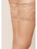 Kunert Halterlose Feinstrümpfe Satin Look 20 breites Spitzenband in Cashmere