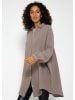 SASSYCLASSY Ultra Oversize Musselin-Blusenhemd lange Variante in Taupe