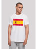 F4NT4STIC T-Shirt Spanien Flagge Spain distressed in weiß