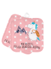 Mr. & Mrs. Panda Topflappen Einhorn Bergsteiger mit Spruch in Rot Pastell