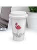 Mr. & Mrs. Panda Kaffeebecher Flamingo Classic mit Spruch in Weiß