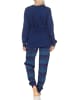 NORMANN Langarm Schlafanzug Pyjama Bündchen Ethnolook - 87065 in marine