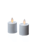 MARELIDA 2x LED Mini Kerzen mit bewegter Flamme inkl. Batterien H: 6cm in weiß