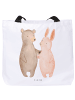Mr. & Mrs. Panda Shopper Bär und Hase Umarmen ohne Spruch in Weiß