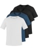 normani 4er Set Herren T-Shirts aus Bio-Baumwolle Nyons in Marine/Schwarz/Schwarz/Weiß