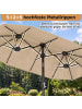 COSTWAY Doppelsonnenschirm knickbar 285x150cm in Beige