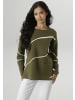Aniston SELECTED Strickpullover in olivgrün-beige