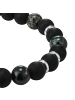 True Rebels Armband Edelstahl Achat in schwarz