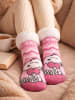 Snoopy Peanuts Snoopy Hüttensocken Haussocken Kuschelsocken Socken in rosa