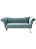 Beliani Chaiselongue NANTILLY in Blau/Schwarz - (W) 175 x (H) 76 x (L) 69 cm
