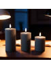 relaxdays 3 x LED Kerzen in Hellgrau