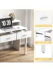 COSTWAY Schreibtisch mit 2 Schubladen 100cm in Weiß
