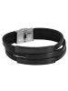 Adeliás Unisex Armband aus Leder 21 cm in schwarz