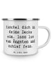 Mr. & Mrs. Panda Camping Emaille Tasse Spruch Alleine schlafen l... in Weiß