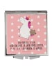 Mr. & Mrs. Panda Schminkspiegel Einhorn Koffer mit Spruch in Rot Pastell