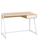 Beliani Schreibtisch QUITO in Heller Holzfarbton/Weiß - (W) 120 x (H) 82 x (L) 60 cm